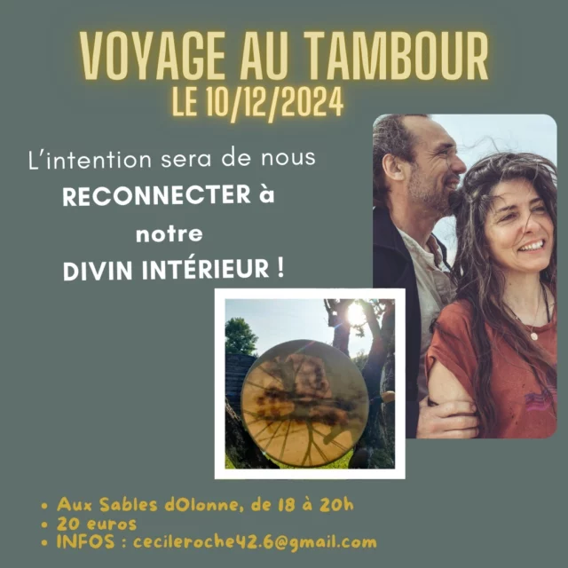 Bonjour à tous, voici la date et l'intention de notre prochain voyage au tambour ! Profitions des énergies de cette fin d'année pour nous reconnecter à notre guide spirituel intérieur ! #voyageautambour#developpementpersonnel#chamanisme#spiritualité#missiondevie